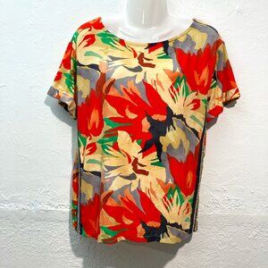 CapJuluca A New Story Aldo Martins Floral Short Sleeve Shirt Top Multicolor